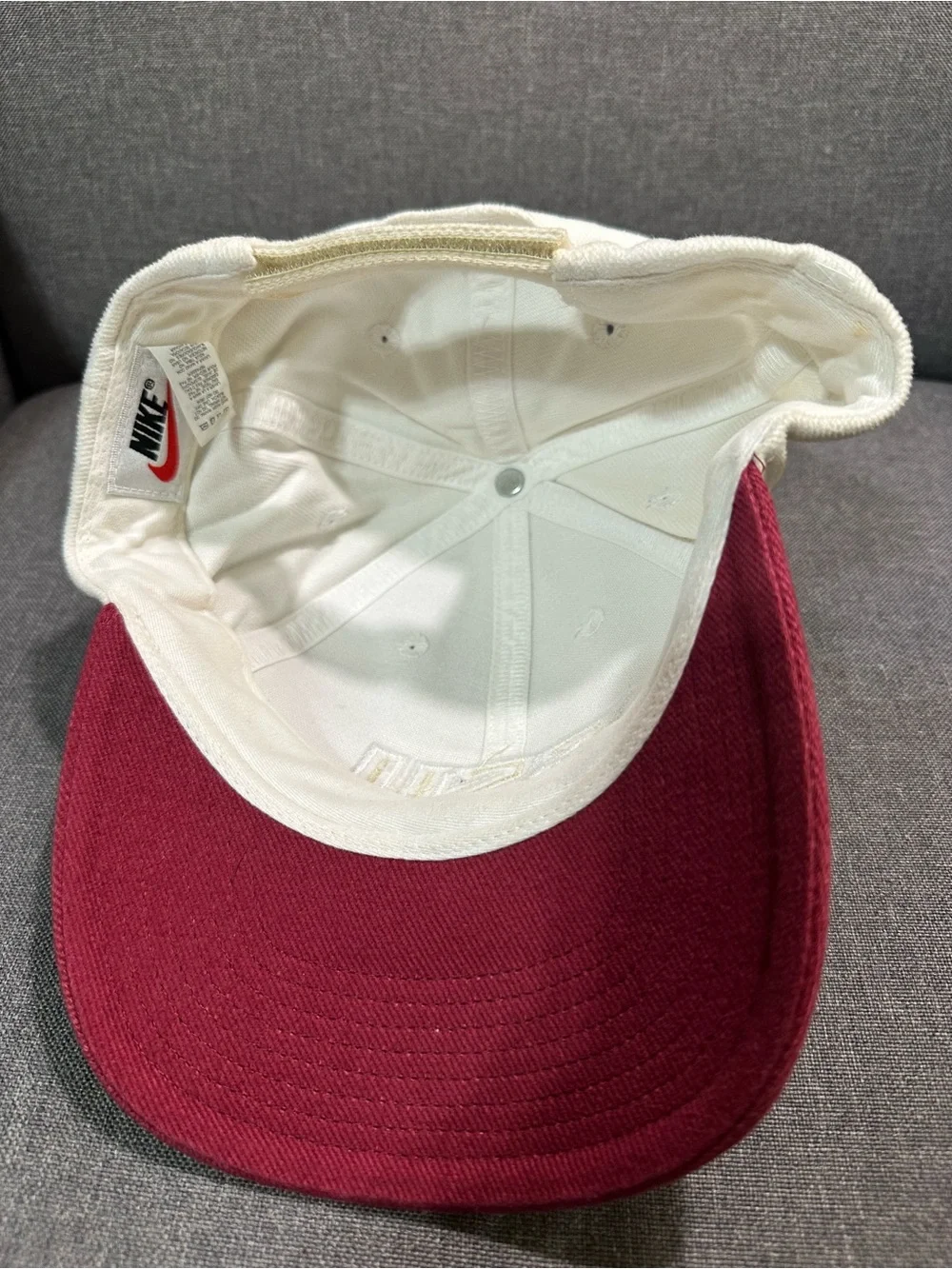Nike Two-Tone FSU Baseball Cap in White and Garnet